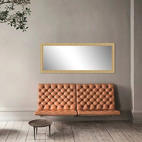 Specchio Foglia rettangolare in legno oro 125 x 40 cm