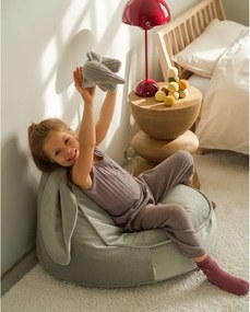 Pouf a sacco per bambini color menta con rivestimento in velluto Bunny – Wigiwama