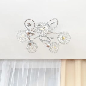 Lampadario a plafone SOPHIA 5xE27/15W/230V cromo lucido/limpido