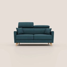 Francy divano letto matrimoniale con poggiatesta regolabili in tessuto impermeabile e smacchiabile T17 petrolio