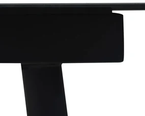 Tavolo da giardino nero 150x80x74 cm in acciaio e vetro