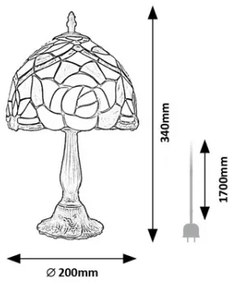 Brilagi - Lampada da tavolo Tiffany in vetro colorato GARLAN 1xE14/40W/230V