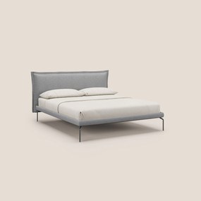 Eric letto imbottito design minimal in morbido tessuto impermeabile T14 grigio chiaro