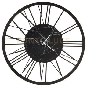 Orologio da parete design big 90 nero e marmo nero