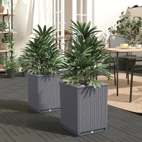 Fioriere 2 Pz Grigio Blu 30x30x37 Cm İn Polipropilene /