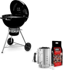 Weber - Barbecue a Carbone Master-Touch gbs E-5750 Nero + Set Ciminiera D'Accensione Rapidfire 17631