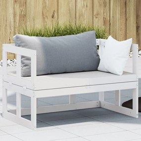 Panca divano giardino estensibile bianco legno massello di pino