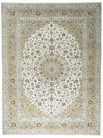 Kashan Tappeto 400x300 Beige (Iran) Annodato A Mano