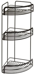Mensola angolare nera a tre livelli per il bagno Origin - Metaltex