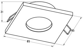 Zuma Line ARGU10-032 - Lampada da incasso CHIPO DL 1xGU10/50W/230V IP54 nero