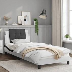 Giroletto con luci led bianco e nero 90x200 cm in similpelle