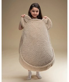 Pouf a sacco per bambini marrone chiaro con rivestimento in bouclé Bear – Wigiwama