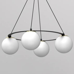 Lampadario a sospensione con filo BALLO 4xE27/15W/230V nero/bianco