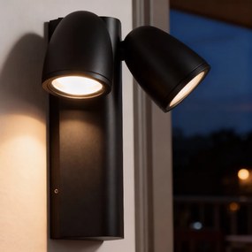 Applique da Esterno Orientabile IP65 2xGU10 serie AXIS - Nera