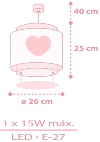 Dalber 76012S - Lampadario per bambini BABY DREAMS 1xE27/15W/230V rosa