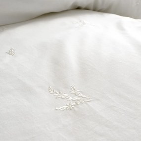 Biancheria da letto bianca in cotone per letto matrimoniale 200x200 cm Lottie Floral Embroidery – Bianca