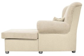 Chaise longue beige con rivestimento in velluto a coste Lord – Ropez