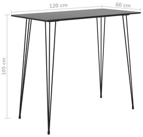 Tavolo da bar nero 120x60x105 cm