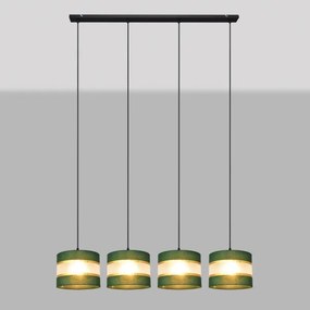 Lampadario a sospensione con filo HELEN 4xE27/15W/230V verde/oro