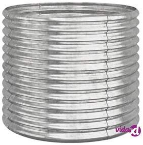 vidaXL Vaso Giardino Acciaio Verniciato a Polvere 80x80x68 cm Argento