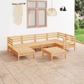 Set salotto da giardino 7 pz in legno massello di pino