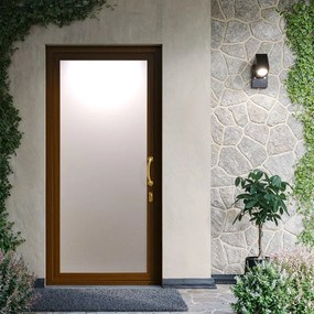 Porta d'ingresso DOLCETTI in PVC con vetro satinato L 90 x H 210 cm in PVC ciliegio, apertura spingere a destra, falso telaio non incluso