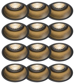 Set di 12 faretti a incasso moderni neri - Dept