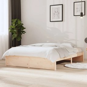 Giroletto Senza Materasso Ambrato İn Legno Massello 140x200 Cm /