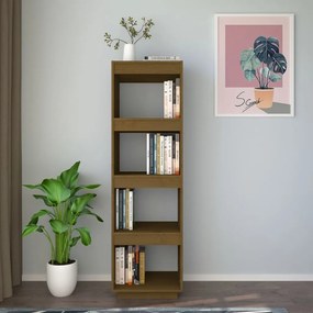 Libreria/divisorio miele 40x35x135 cm in legno massello di pino