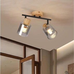 Brilagi - Faretto HYGGE 2xE14/15W/230V legno/fumé