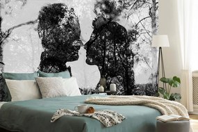 Carta da parati – Forma dell'amore in bianco e nero