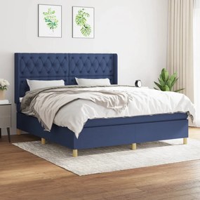 Giroletto A Molle Con Materasso Blu 160x200 Cm İn Tessuto /