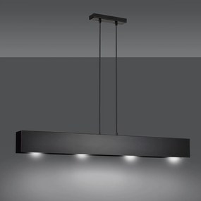 Lampadario Moderno 4 Luci Hachiman In Acciaio Nero