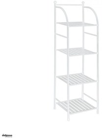 Scaffale Modulare A Terra Da 116 Cm Composto Da Quattro Ripiani Finitura Bianco