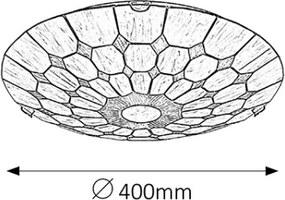 Brilagi - Plafoniera in stile Tiffany con vetri colorati DORAN 2xE27/60W/230V