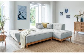 Divano letto angolare grigio chiaro L, angolo destro Dazzling Daisy - Miuform