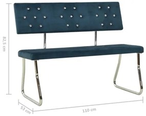 Panca 110 cm in Velluto Blu