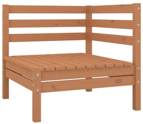 Set salotto da giardino 9 pz in legno massello di pino miele