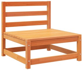 Set divani da giardino 11pz marrone cera legno massello di pino