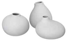 Set di vasi in grigio chiaro in porcellana 3 pz (altezza totale 9 cm) Nona – Blomus