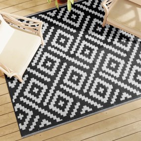 Tappeto Da Esterni Arakıl Bianco E Nero 160x230 Cm İn Pp /