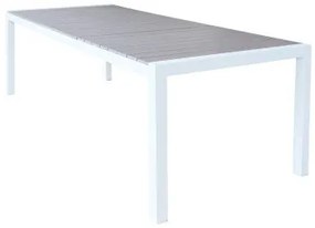 Tavolo Waikiki Allungabile in Alluminio con Piano Polywood Dimensioni: 162/242 x 100 x 74 cm, Bianco