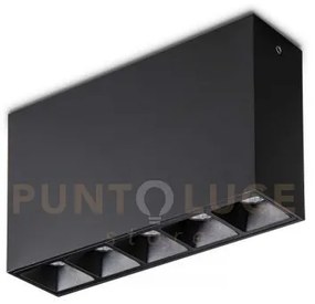 Lampada da soffitto 5 luci lika 12,5w 4000k surface bk