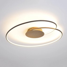 Lindby plafoniera LED Joline, Ø 74 cm, marrone ruggine, metallo