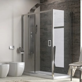 Box doccia 120x80 cm alto 180cm vetro trasparente  K410NS - KAMALU