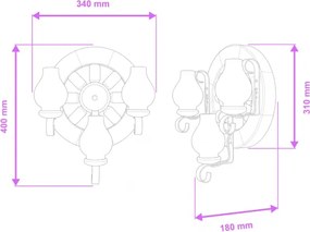 Brilagi - Applique ROATA APLICA 3xE14/40W/230V faggio/noce