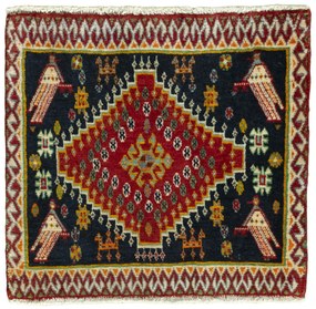 Shiraz Tappeto 50x60 Rosso (Iran) Annodato A Mano