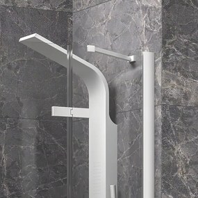 Porta doccia 150cm battente e 2 fissi colore bianco | KT6000B - KAMALU