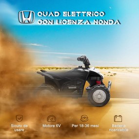 Quad Elettrico per Bambini 6V Honda TRX 250X Nero...