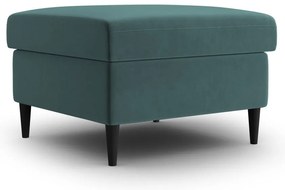 Poggiapiedi color petrolio con rivestimento in velluto Kyoto – Cosmopolitan Design